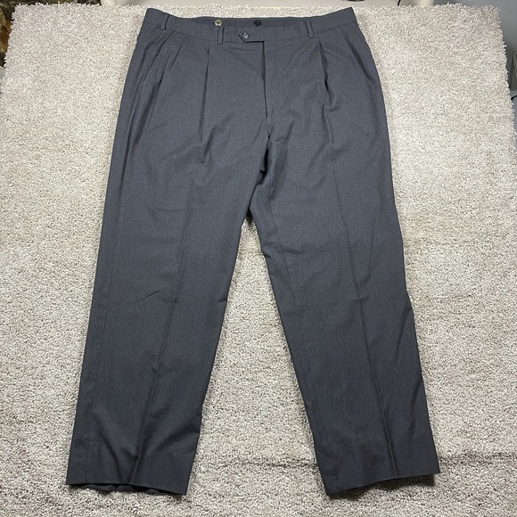 Burberry Other - Vintage Burberrys Dress Pants Mens 40x30 Loro Piana Wool Black Slacks Pleated